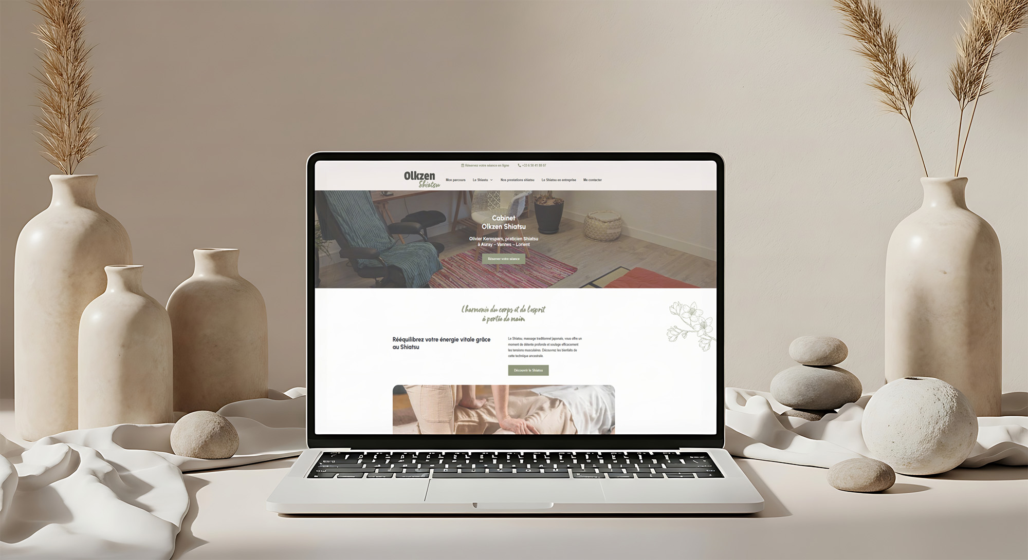 Création du site internet pour Olkzen Shiatsu - Praticien shiatsu à Auray